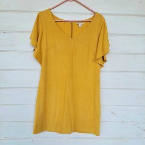 Cato Flutter Sleeve Mustard Yellow Dress Medium